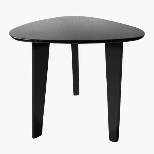 All-black gloss egg-shaped side table