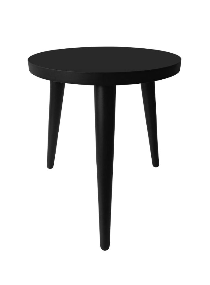 All black Matt round side table
