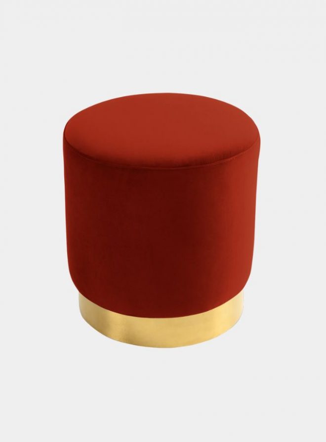 Velvet and Gold Ottomans