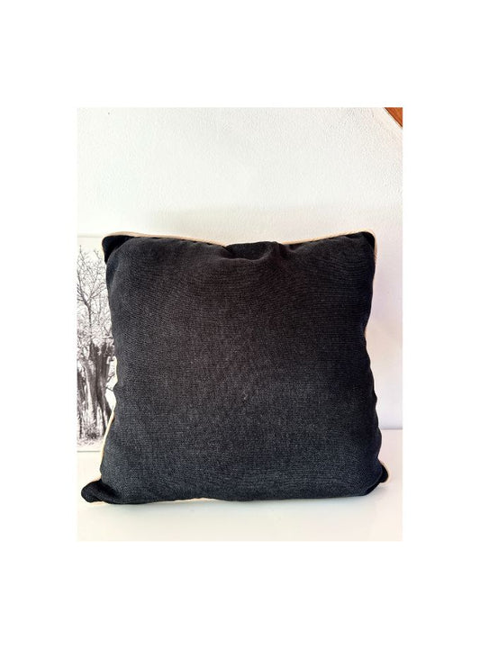 Black and Cream Textured Pillow (45cm x 45cm)