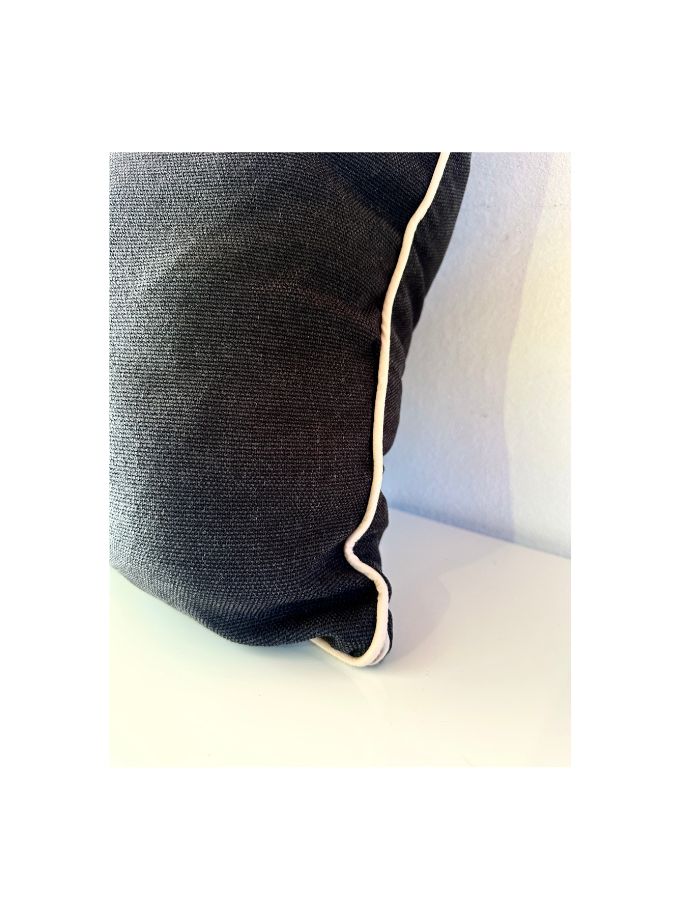 Black and Cream Textured Pillow (45cm x 45cm)