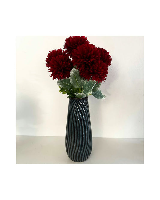 Swirl Ceramic Vase Blue