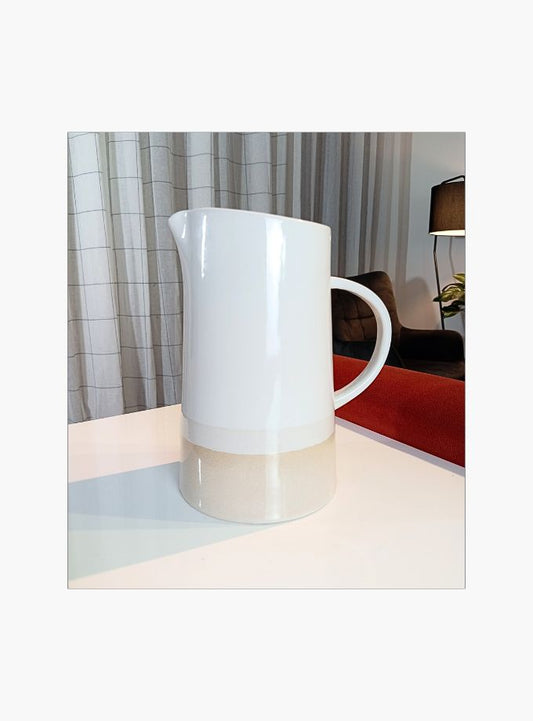 Two-toned ceramic pitcher vase