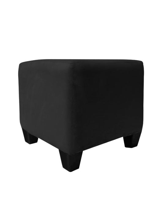 Cube velvet ottoman