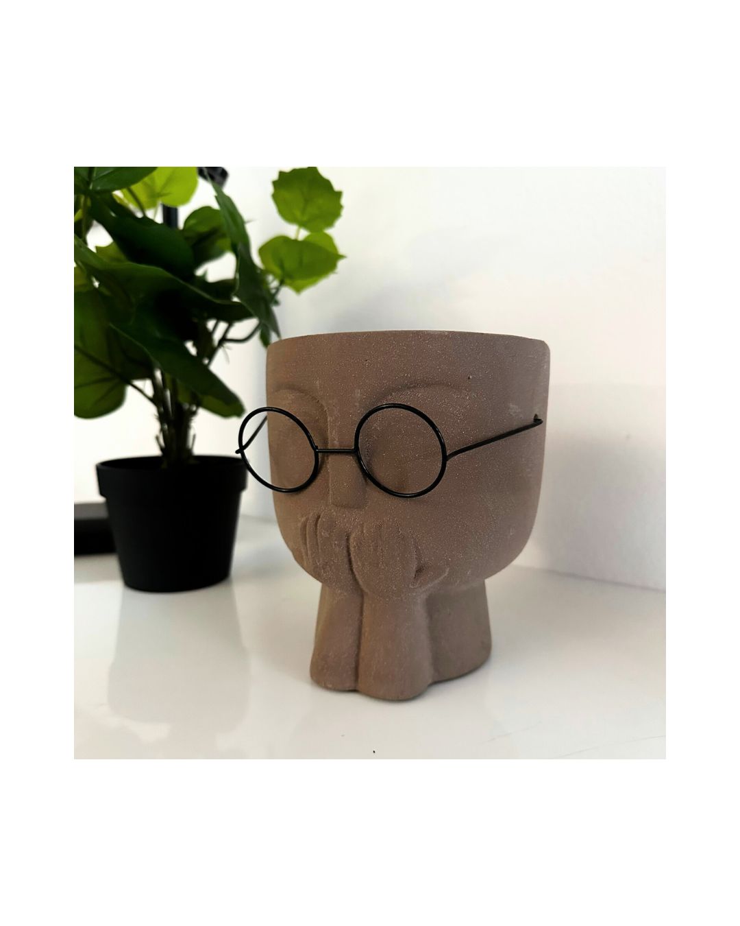 Empty Glass Face Planter