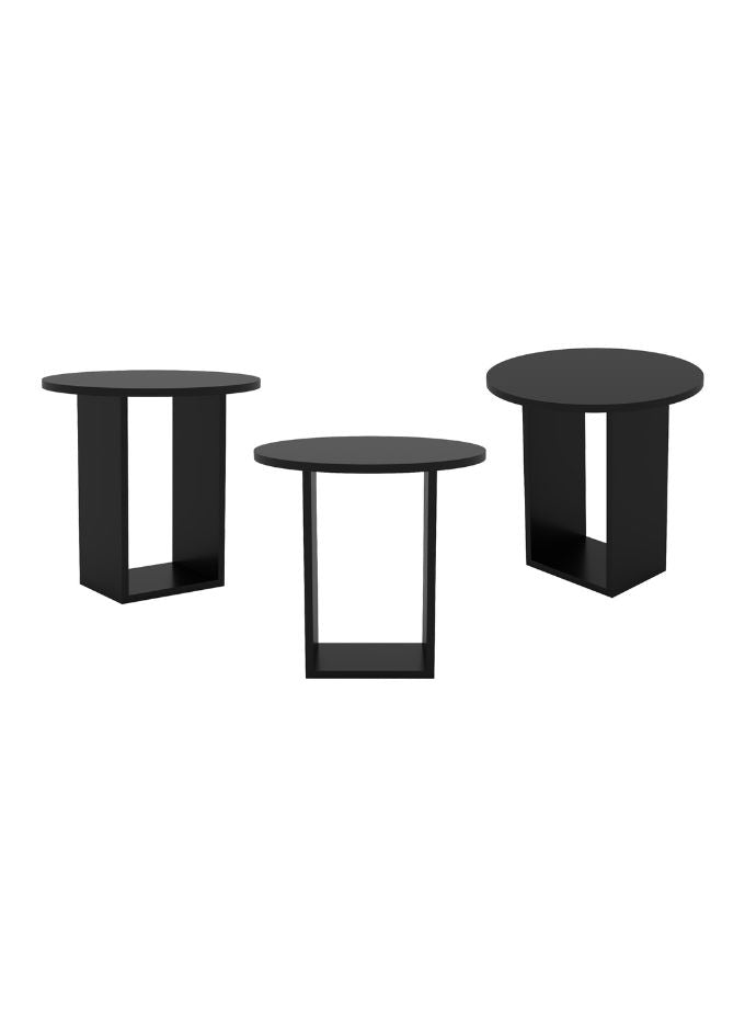 Matt black Geo side table round