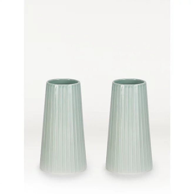 Green striped vase
