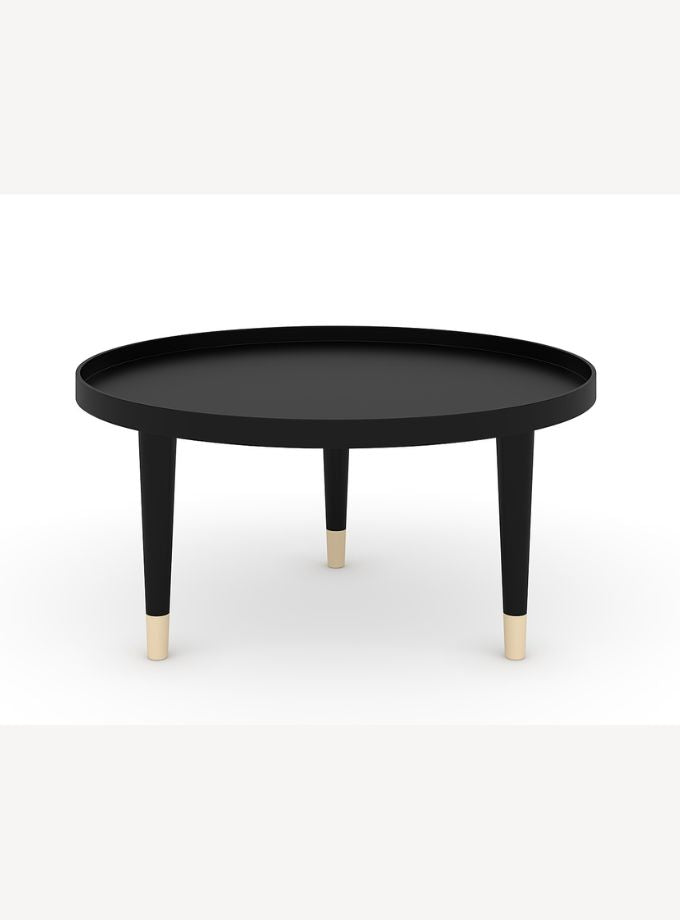 Matt black recessed top coffee table