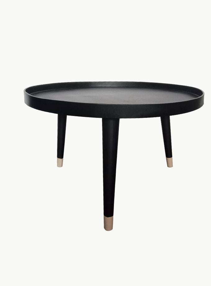 Matt black recessed top coffee table