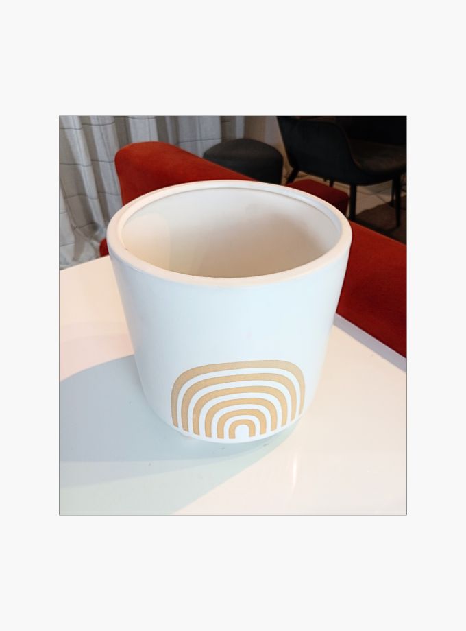 Rainbow pattern ceramic planter