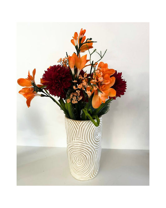 Wave Ceramic Vase Ochre