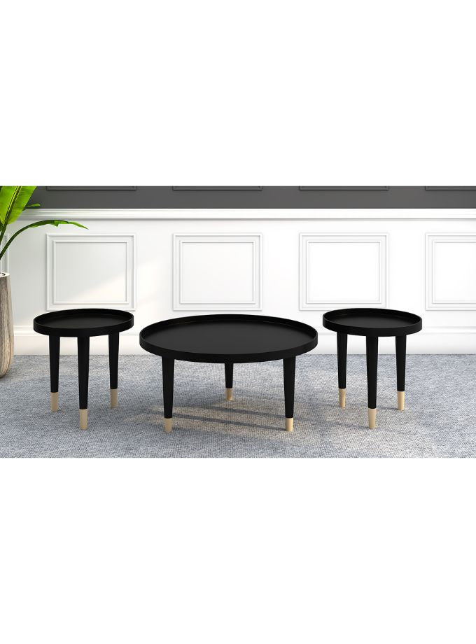 Matt black recessed top coffee table