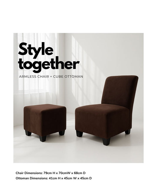 Armless Lounge chair 031 Brown