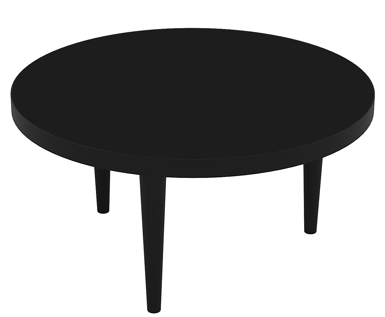 All black matt round coffee table