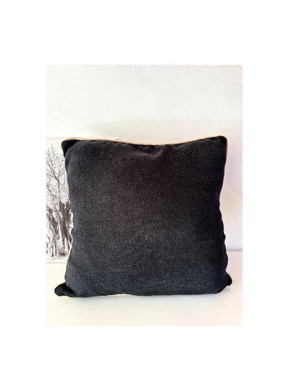 Black and Cream Textured Pillow (45cm x 45cm)