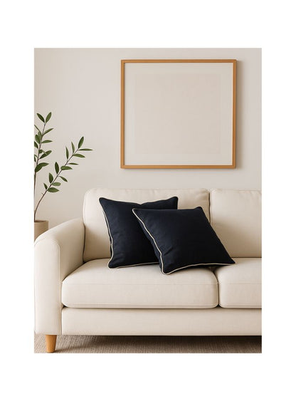 Black and Cream Textured Pillow (45cm x 45cm)