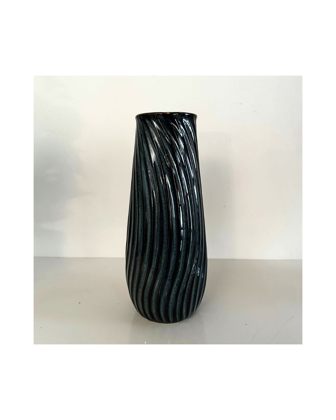 Swirl Ceramic Vase Blue