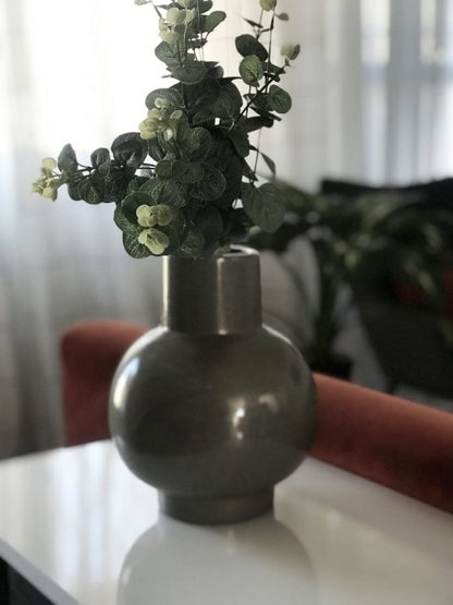 Brushed gold and grey vase