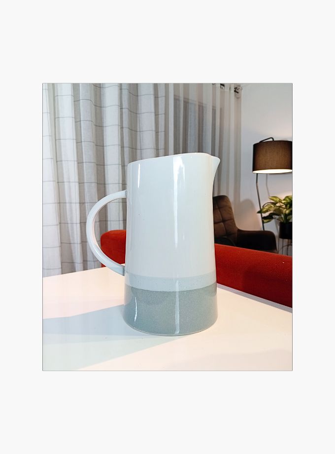 Two-toned ceramic pitcher vase