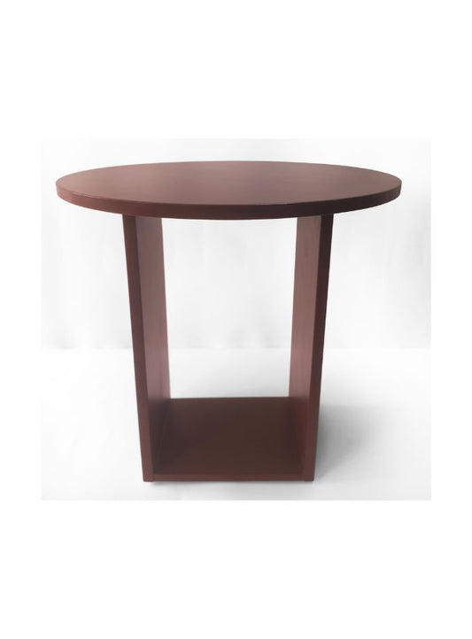 Matt Choc-Brown Geo side table round