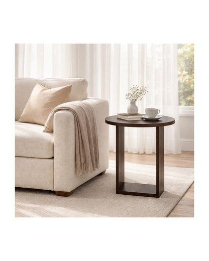 Choc-brown Geo side table round