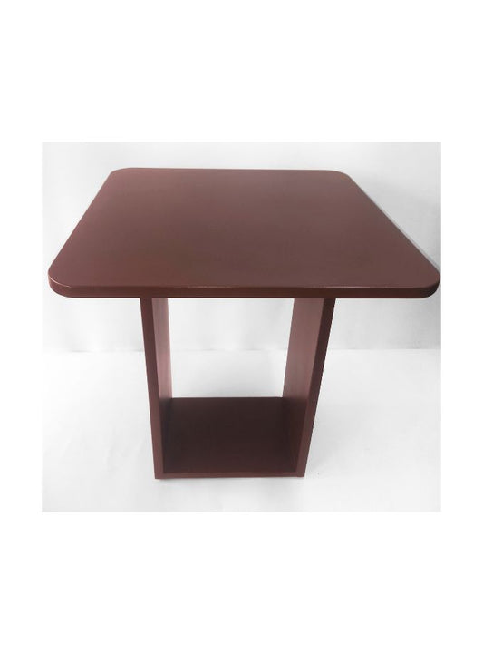 Choc-brown Geo side table square