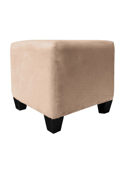 Cube velvet ottoman