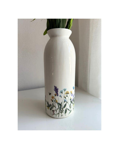 Floral Print Ceramic Vase