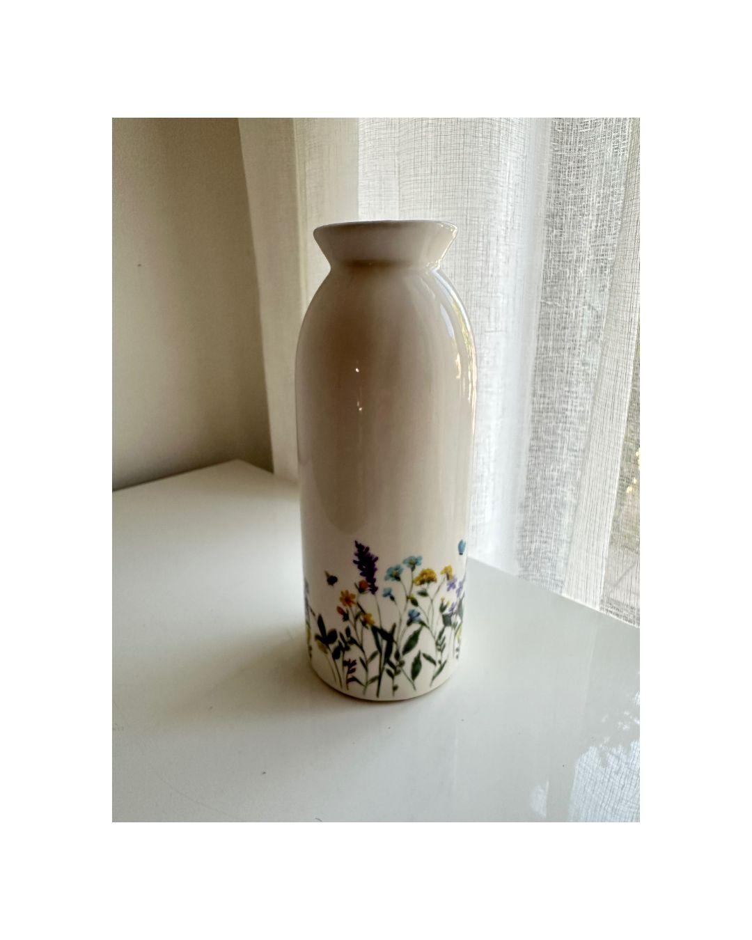 Floral Print Ceramic Vase