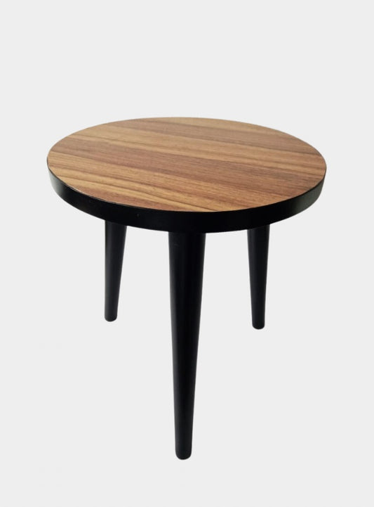 Matt black wooden top side table
