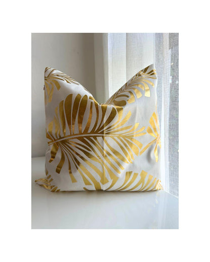 Leaf Foil Print Pillow (43cm x 43cm)