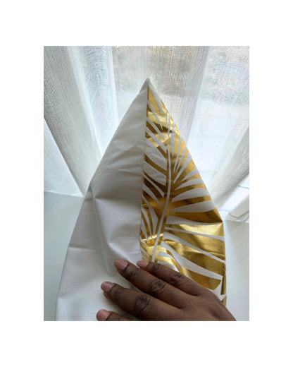 Leaf Foil Print Pillow (43cm x 43cm)