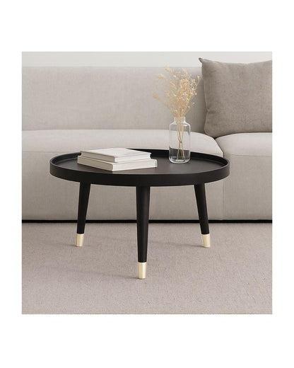 Matt black recessed top coffee table