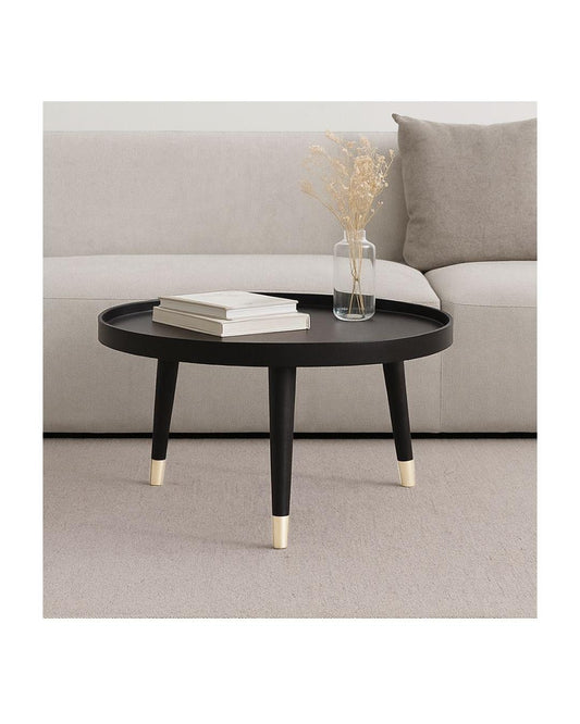 Matt black recessed top coffee table