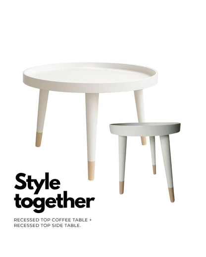 Matt white recessed top coffee table