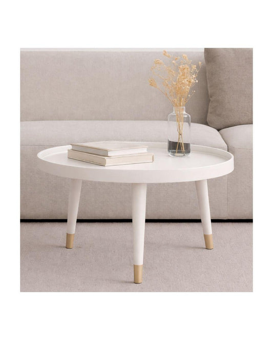 Matt white recessed top coffee table