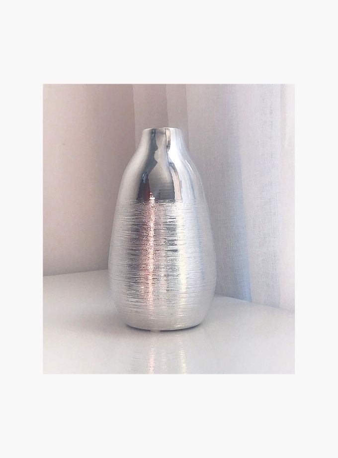 Metallic silver Verona vase