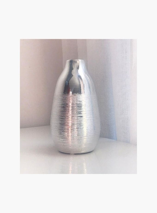 Metallic silver Verona vase