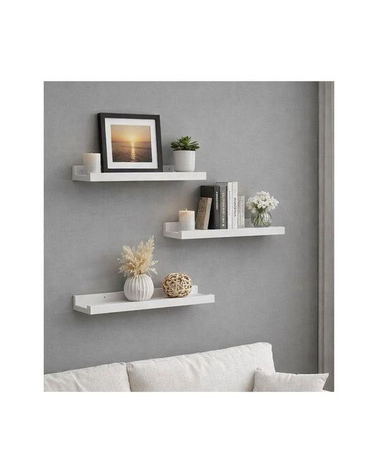 Set of 3 EQUAL White Floating Shelves (CUSTOM PRE-ORDER)