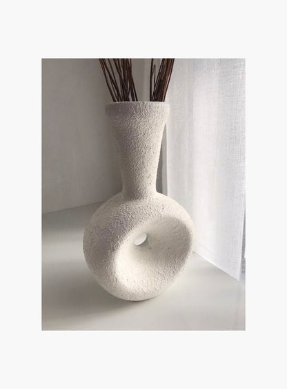 Textured Guitar vase white