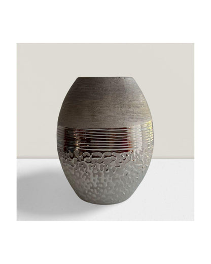 Textured Gunmetal Grey Vase