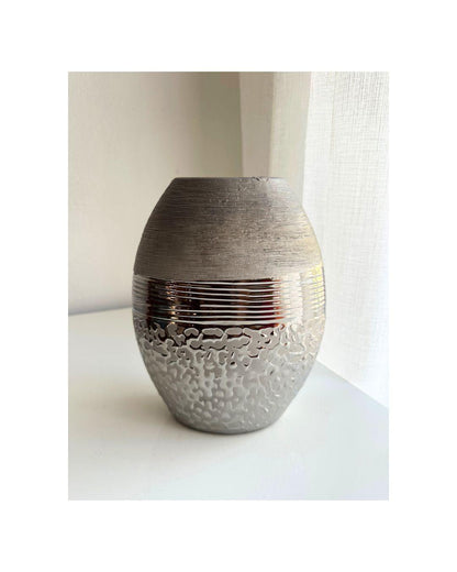 Textured Gunmetal Grey Vase