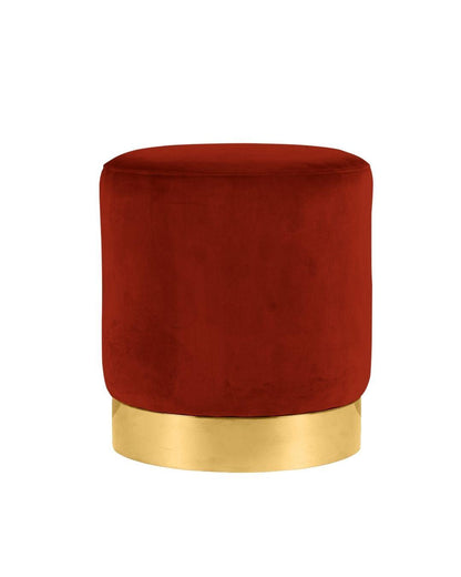 Velvet and Gold Cylinder Ottoman