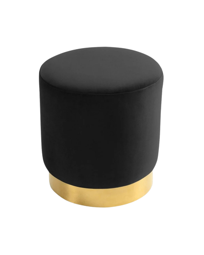 Velvet and Gold Cylinder Ottoman