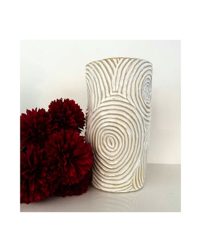Wave Ceramic Vase Ochre