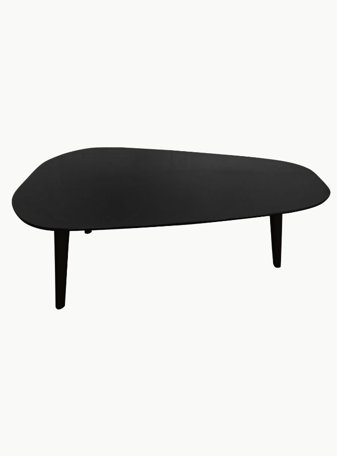 Egg-shaped Coffee table Gloss Black with black legs (PRE-ORDER)