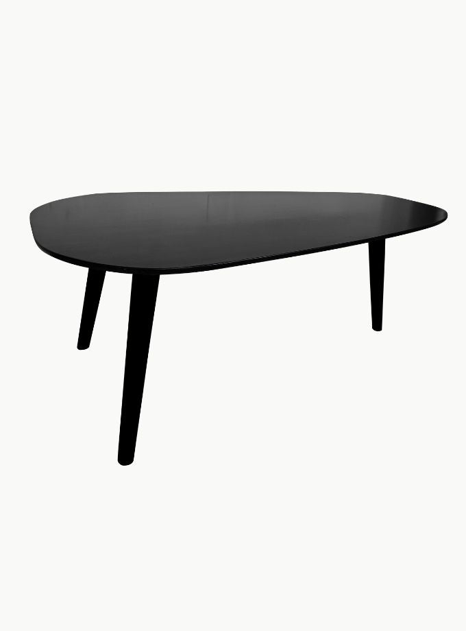 Egg-shaped Coffee table Gloss Black with black legs (PRE-ORDER)