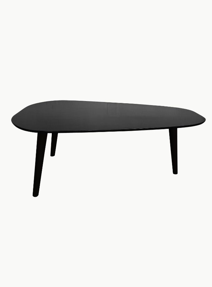 Egg-shaped Coffee table Gloss Black with black legs (PRE-ORDER)